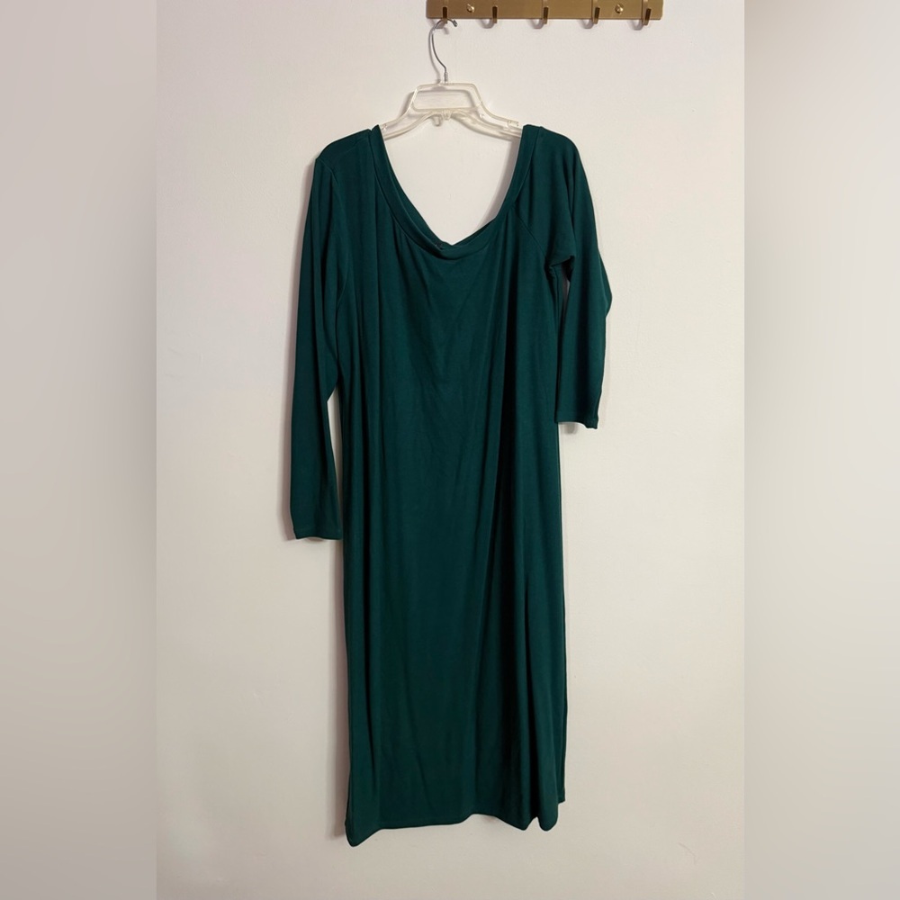 ELOQUII Women's Plus Size Off Shoulder Green Dress Size 22